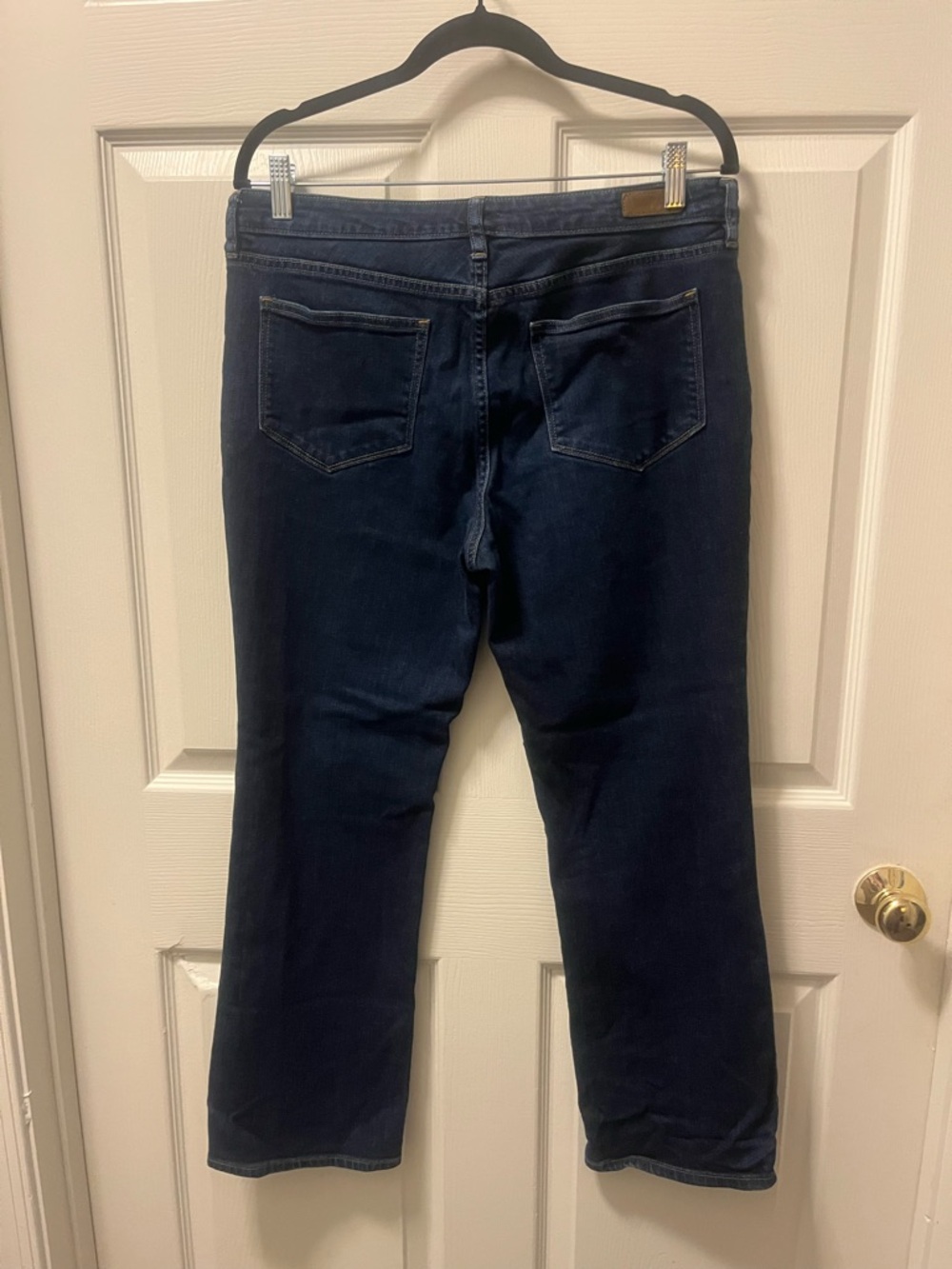 Lands' End Women's Dark Blue Boot Cut Jambes Evasees Jeans. Size 12petite - Picture 2 of 6